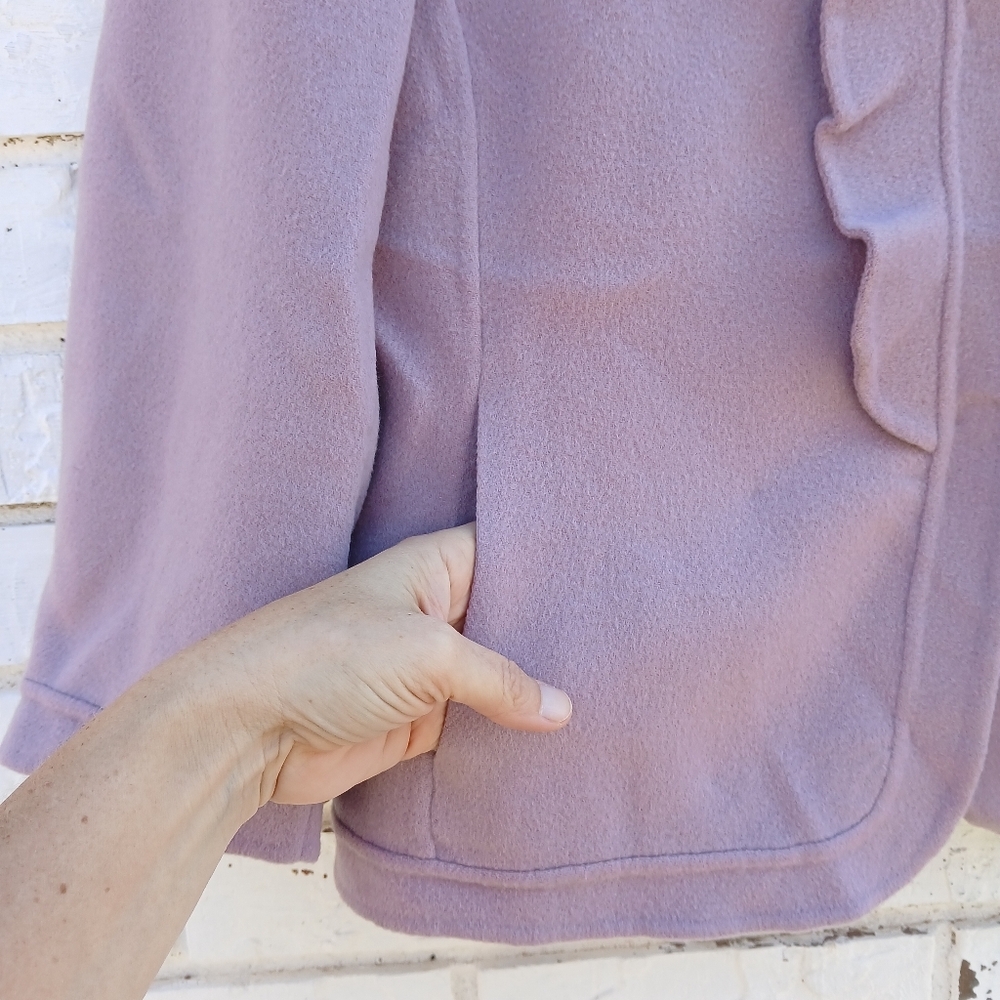 Talbots Wool Blend Lavender Ruffle Blazer - Picture 4 of 6